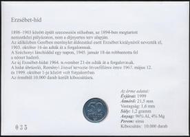 1999. 50f "45 éves az újraátadott Erzsébet-híd" érmés bélyeges boríték alkalmi bélyegzővel...