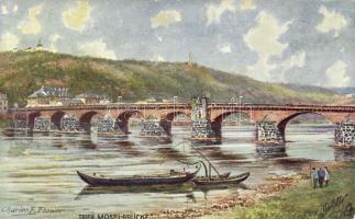 Trier Mosel bridge, Raphael Tuck Oilette s: Charles E. Flower
