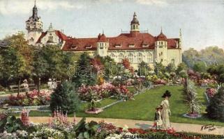 Kolobrzeg, Kolberg castle park, Raphael Tuck Oilette s: N. Beraud