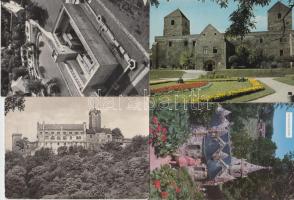 18 db modern, magyar és külföldi várakat ábrázoló képeslap / 18 pieces modern, Hungarian and foreign postcards about castles
