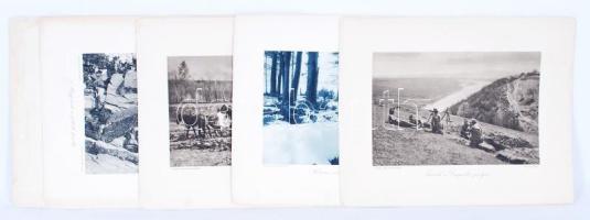 1914-1918 5db fénynyomat az Érdekes Újság harctéri felvételeiből, 28x35cm