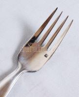 Ezüstözött alpakka gyermek étkészlet, villa és kanál, jelzett, eredeti dobozában