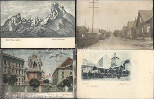 5 db régi, vegyes témájú lap, 3 városképes lap (cseh, finn, felvidéki) és 2 művészi lap / 5 mixed postcards, 3 city cards (Czech, Finnish, Kingdom of Hungary) and 2 artist cards