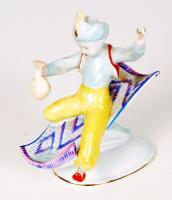 Kézzel festett, jelzett, Hollóházi porcelán Aladdin figura /  Hand painted Aladdin figure, 11x12x8cm