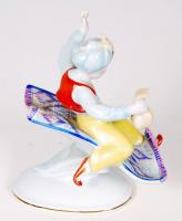 Kézzel festett, jelzett, Hollóházi porcelán Aladdin figura / 
Hand painted Aladdin figure, 11x12x8cm