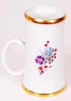 Sopron városképes Hollóházi porcelán söröskorsó, 15cm