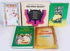 5db szakácskönyv: 400 kínai recept, Mesélő szakácskönyv, A befőttekről, A négy alapíz szakácskönyve, Arany szakácssapka