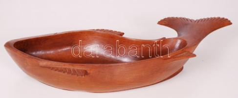 Nagyméretű hal formájú fatál /  Large wooden bowl in the shape of a fish, 38cm