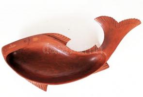 Nagyméretű hal formájú fatál / 
Large wooden bowl in the shape of a fish, 38cm