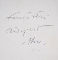 Faragó Ferenc: Női fej 1940. Színes ceruza, papír, jelzett, 35×25 cm