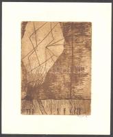 Koronczi Endre (1968-): Hőlégballon. Rézkar, papír, jelzett, 14×11 cm