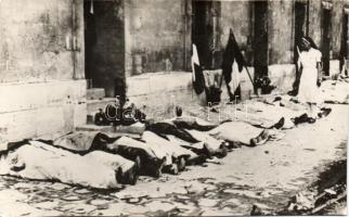 Military WWI French military hospital, dead soldiers (cut)