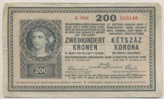 1918. 200K "A 2050" hullámos hátlap T:III