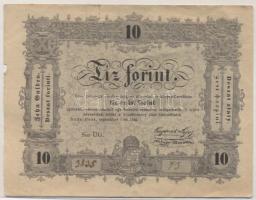 1848. 10Ft "Kossuth bankó" függőleges papírránccal T:III
