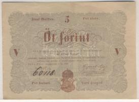 1848. 5Ft "Kossuth bankó" barna T:II-