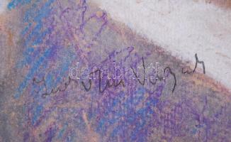 Ilosvai Varga jelzéssel: Házak. Pasztell, karton, 46×43 cm