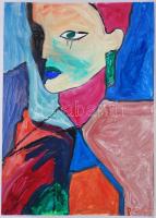 Cs. Németh Miklós jelzéssel: Bárhölgy. Olaj, karton, 70×50 cm