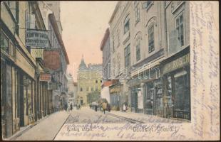 Pécs Király utca, Rosenberg Lajos kereskedése, könyvnyomda és könyvkötészet, papírbolt (EB)