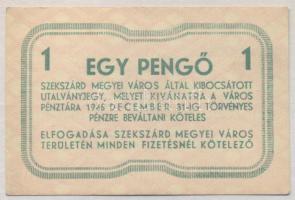 Szekszárd 1945. Utalványjegy 1P értékben T:I-