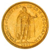 1901KB. 20K Au "Ferenc József" (6.78g/0.900) T:2 Hungary 1901. 20 Kronen Au "Franz Joseph I" Kremnitz (6.78g(0.900) C:XF
