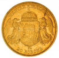 1901KB. 20K Au "Ferenc József" (6.78g/0.900) T:2
Hungary 1901. 20 Kronen Au "Franz Jo...