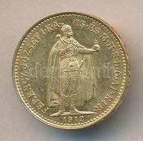 1912KB. 10K Au "Ferenc József" (3.40g/0.900) T:2 Hungary 1912. 10 Kronen Au "Franz Joseph I" Kremnitz (3.40g(0.900) C:XF