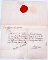 1848 Levél a veszprémi püspöktől Pápára.