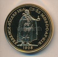 1908. 100K "COPY" jelzésű aranyozott réz-nikkel replika (38mm/25g) T:PP