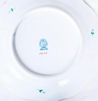 21 darabos kézzel festett és aranyozott, sorszámozott, Apponyi vert-mintás, jelzett Herendi porcelán...