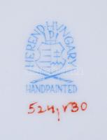 Kézzel festett Victoria mintás, jelzett Herendi porcelán lapos tányér, hibátlan / 
Handpainted numbe...