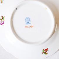 6 db Herendi teás csészealj, kézzel festett, jelzett, hibátlan, d: 12 cm