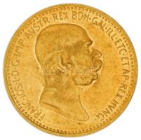 Ausztria 1909. 10K Au "Ferenc József kis fej" (3,39g/0.900) T:1-,2 apró ph. Austria 1909. 10 Corona Au "Franz Joseph small head" (3.39g/0.900) C:AU,XF tiny edge error