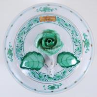 5 személyes kézzel festett és aranyozott, sorszámozott, Fleurs de Indes vertes-mintás, jelzett Heren...