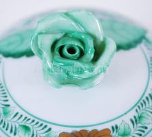 5 személyes kézzel festett és aranyozott, sorszámozott, Fleurs de Indes vertes-mintás, jelzett Heren...