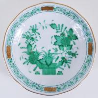 5 személyes kézzel festett és aranyozott, sorszámozott, Fleurs de Indes vertes-mintás, jelzett Heren...