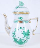 5 személyes kézzel festett és aranyozott, sorszámozott, Fleurs de Indes vertes-mintás, jelzett Heren...