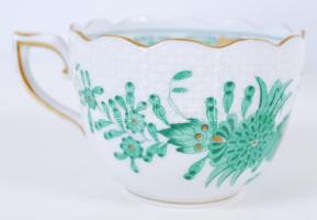 5 személyes kézzel festett és aranyozott, sorszámozott, Fleurs de Indes vertes-mintás, jelzett Heren...