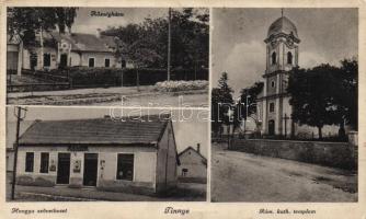 Tinnye Hangya szövetkezet, községháza, római katolikus templom (fa)