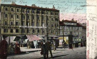 Trieste Carlo Goldoni square, the shops of Antonio Bosco and Antonio Skerl, Restaurant to the moon (gluemark)