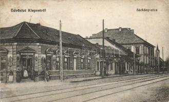 Budapest XIX. Kispest Sárkány utca, vegyeskereskedés So. Stpl (lyuk/pinhole)