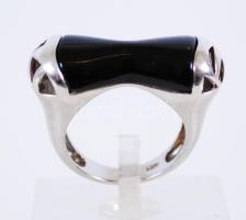 Női ezüst (Ag) gyűrű ónix kővel /  Silver ring with onyx, size: 50, br: 6,38gr