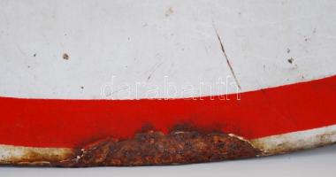 1919-1938 Horthy-címer kézzel festett zománcozott fémtáblán, 49x62cm