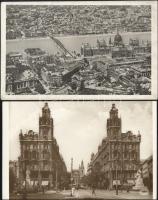 Budapest - 10 db képeslap az 1920-1950-es évekből közte Kossuth híd