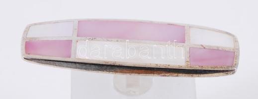 Ezüst (Ag.) art-deco stílusú kitűző, bruttó: 12 gr, h:5 cm, dobozban