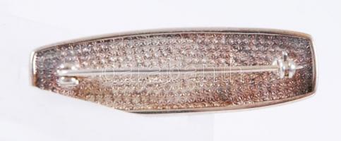 Ezüst (Ag.) art-deco stílusú kitűző, bruttó: 12 gr, h:5 cm, dobozban