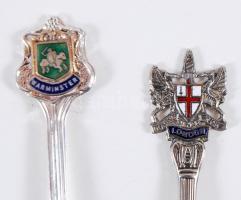 5db díszkanálka különféle zománcozott címerekkel