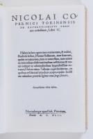 Minikönyv: Nicolaus Copernicus: De revolutionibus orbium coelestium. Norimberga, 1543. Hasonmáskiadá...