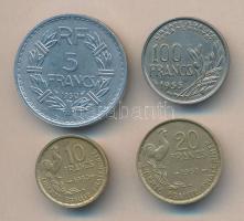 Franciaország 1950. 5Fr, 10Fr, 20Fr, 100Fr T:2
France 1950. 5 Francs, 10 Francs, 20 Francs, 100 Fran...