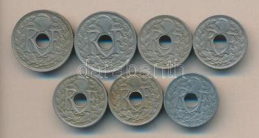 Franciaország 1920as évek 10c + 25c, összesen 7db T:2
France 1920s 10 centimes + 5 centimes, 7pcs C:...