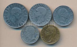 Olaszország 1940-41. 5db klf fémpénz T:2,2- Italy 1940-41. 5 different coins C:XF,VF